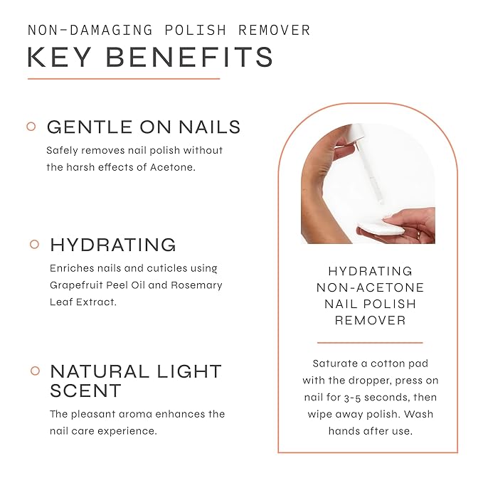Dr. Dana Non Acetone Nail Polish Remover - Conditions and Hydrates to Prevent Brittle and Dry Nails - Non Toxic with Light Natural Scent