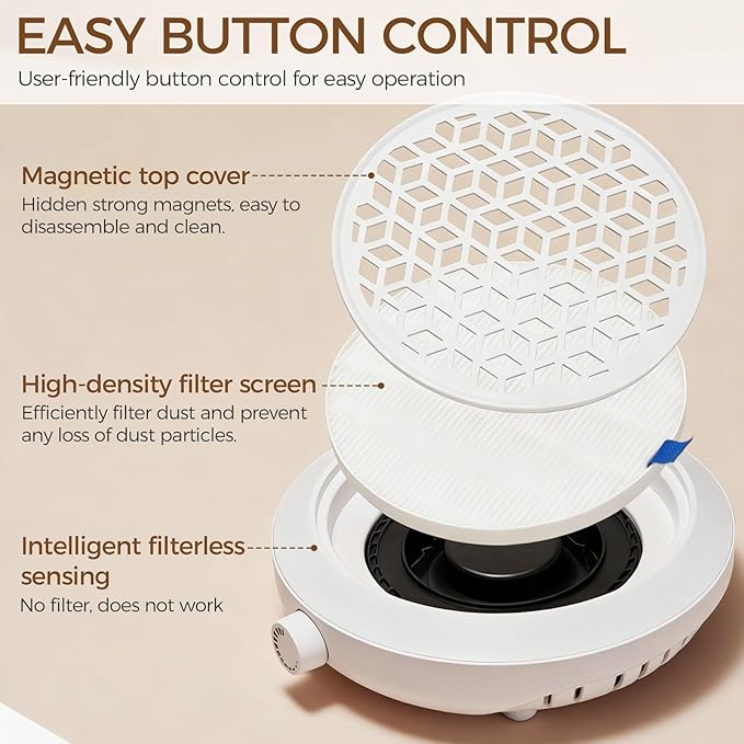 Nail Dust Collector,Powerful Vacuum with Reusable Filter Stepless Speed Adjustment Vacuum Fan Dust Collector, Nail & Foot Care Polishing Tool, for Beginners and Professional Nail Salons