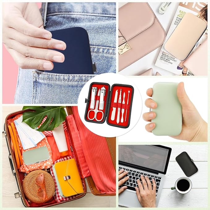 Manicure Set, Nail Clipper Set 7 in 1 Manicure Kit Stainless Steel Nail Clipper Kit Pedicure Kit Portable Nail Grooming Kit Fingernail Toenail Clippers for Men Husband Boyfriend Women Silver