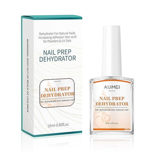 AIJIMEI Nail Dehydrator Professional Acid Free Natural Prep Dehydrate Acrylic Supplies Nail Prep Dehydrator For Acrylic And Gel Polish (18ml/0.63fl.oz)