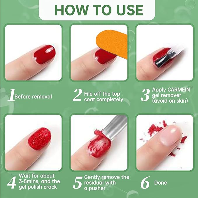 Gel Nail Polish Remover Kit, Fast Efficient Gel Polish Remover for Tough Gel, No Damage to nails Remove Soak Off Nail Gel Polish Portable Magic remover -0.5oz