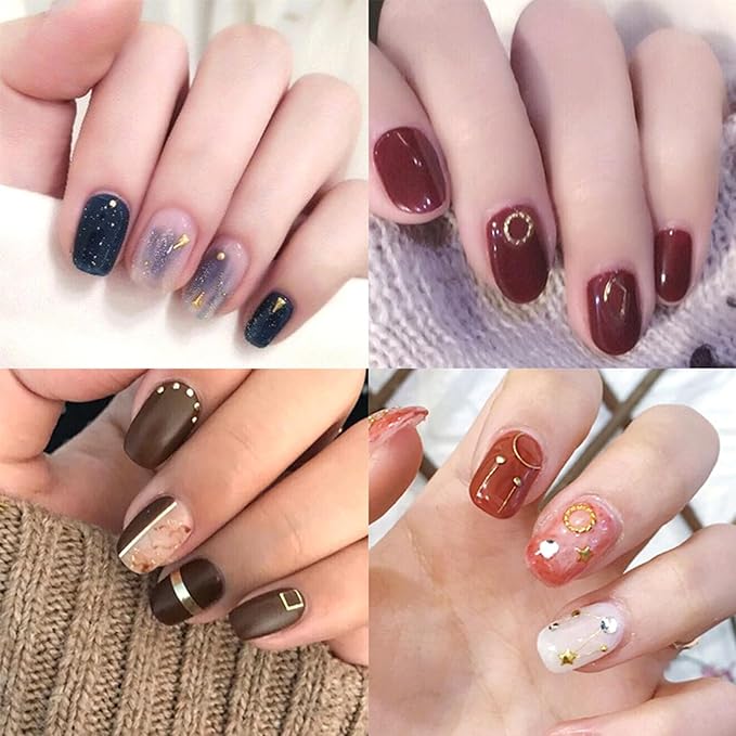 1000Pcs Mini Gold Star Moon Heart Nail Art Charms Hollow Diamond Shape Alloy Nail Charms 3D Metal Starfish Love Heart Nail Gems Nail Supplies Kawaii Nail Jewelry for Women DIY Nail Art Decor