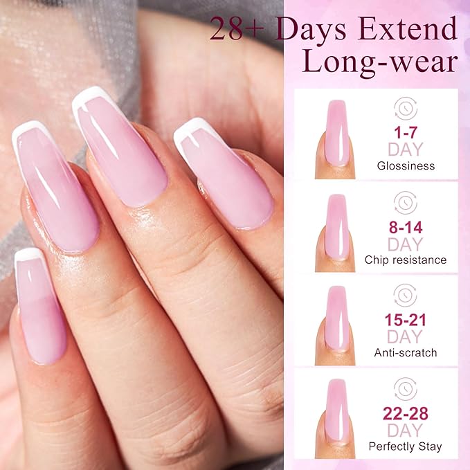 MEET ACROSS Poly Nail Gel 10Pcs Nail Extension Gel Set and Nail Extension Starter Kit for Beginners Nail Art DIY Home Gifts for Women (SET-2, 10pcs)