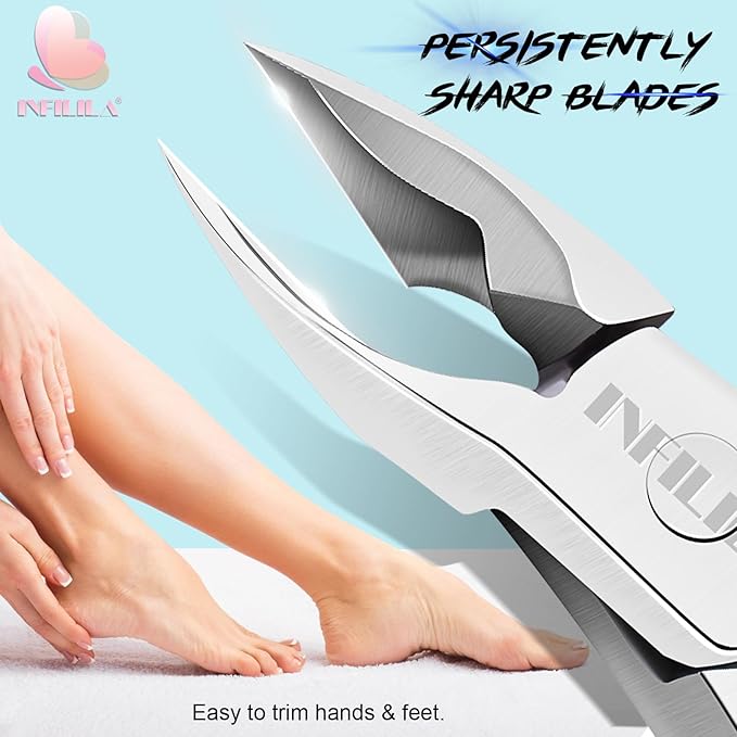 NXJ INFILILA Cuticle Trimmer, Cuticle Clippers for Women Stainless Steel Cuticle Cutter Extremely Sharp Full Jaw Cuticle Nippers Gift for Professional Nail Salon and Home Use