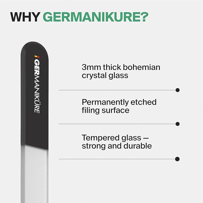 GERMANIKURE Glass Nail File in Suede Sleeve - Gypsy Soul Warrior Spirit - Professional Crystal Nail File for Natural Nails - Ideal Manicure & Pedicure Tool for Smooth, Easy Shaping - Nail Care Gift