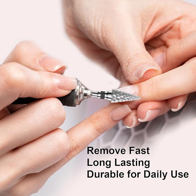 3/32" 2PCS Clean Umberllas Bits Extra Coarse Grit Carbide Cuticle Cleaner Bit for Electric Nail Drills – Professional Manicure Tool for Nail Salons and Home Use (XC Grit. Silver)