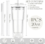 KEMORELA 20oz Double Wall Glass Tumblers 4‑Pack - Image 3