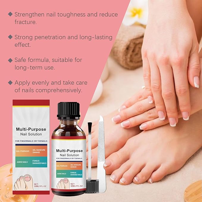 Nail Repair Liquid - Removes Discolored Nails Softens Thick Toenail Strengthens Nail Bed Structure, Natural Formula Deeply Nourishes Nail (1FL.oz)