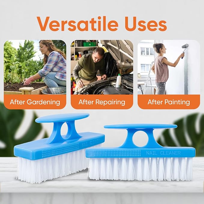 Nail Brush for Cleaning Fingernails, Nail Scrubber Brush, Toe Foot Hands Fingernail Brush Cleaner- Small Scrub Brush- All-Purpose Stiff Cleaning Brush (12 Pack, Blue)