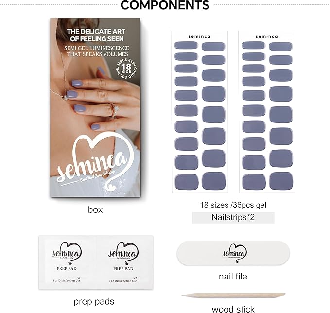 Semi Cured Gel Nail Strips-Hot Yoga Proof Nail Wraps,Flexible Press Ons for Pilates,Gym & Sauna Safe,Salon-Quality,Long Lasting Works with Any UV/LED Lamps(Cream Cloud)