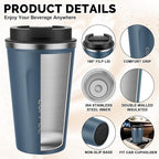 MOMSIV 17oz Travel Coffee Mug, Insulated Coffee Cup - Image 5