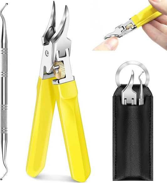 Ingrown Nail Clipper - 2025 Eagle Beak Beveled Wide Jaw Opening Toenails Clipper, Slant Curved Blade Podiatrist Toe Nail Clippers for Women and Men