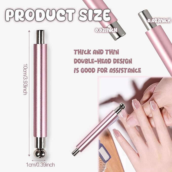 Pink Cateye Magnet, Magnet for Nails, Cat Eye Round Nail Magnetic Beads, Diverse Effect Double Ended Manicure Salon Design Art Tools Set Accessories for Women Diy Manicure Accessories