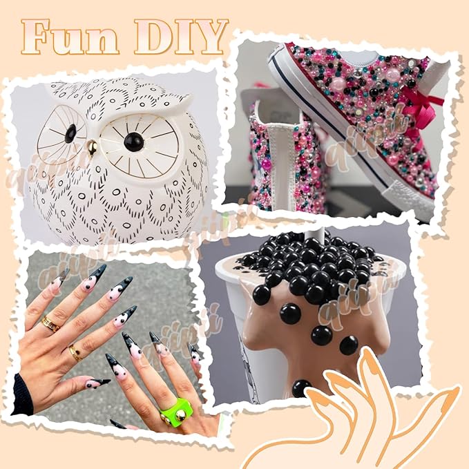 28 Types Flatback Half Pearls w B7000 Jewelry Glue for Bedazzling Crafting 3mm 4mm 6mm 8mm 10mm Colorful Golden Silver Black White AB Charms for Nails Face Eyes Makeup Crafts Tumblers Bottles