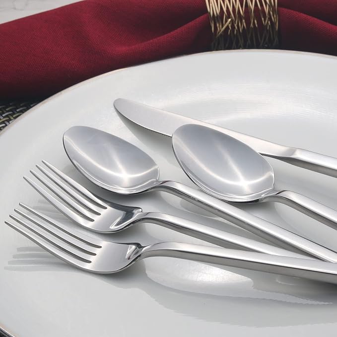 Alata Cube 65-Piece Forged Stainless Steel Flatware Set Cutlery Set - Image 3