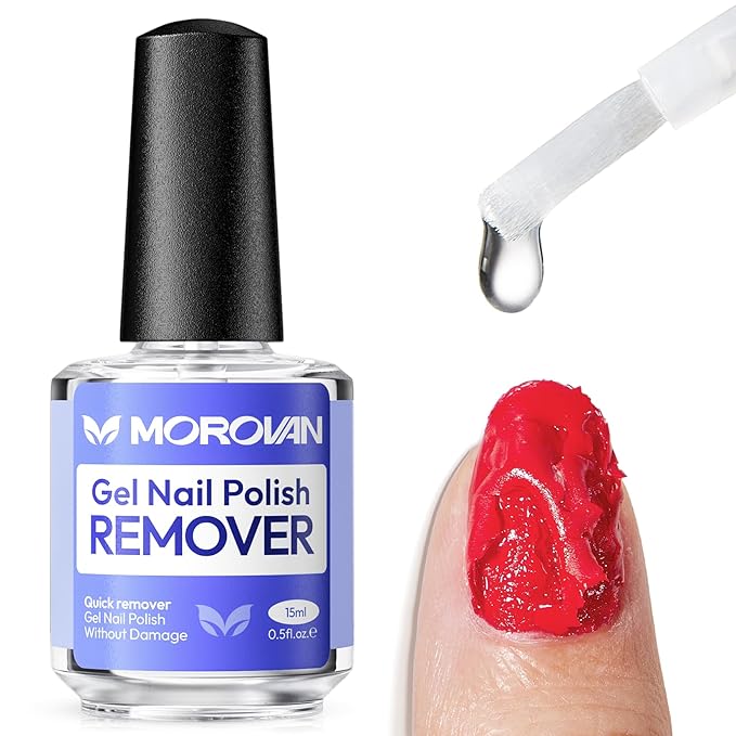 Morovan Gel Nail Polish Remover: Quick & Gentle Gel Removal Natural Formula Portable No Soak or Wrap Needed at Home Travel Friendly