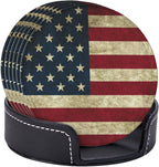 Vintage American Flag Leather Coasters Set of 6 - Image 9