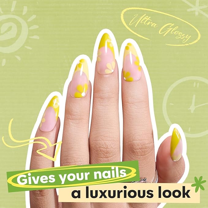 modelones Green Nail Polish, 6 Colors Yellow White Glitter Quick Dry Nail Polish Set Mini Finger Long Lasting Fast Drying Manicure DIY Nail Art Home Salon Gift For Women Girls