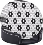 6 Pcs Black White Flower Hex Tile Print Floor Leather Coasters - Image 6