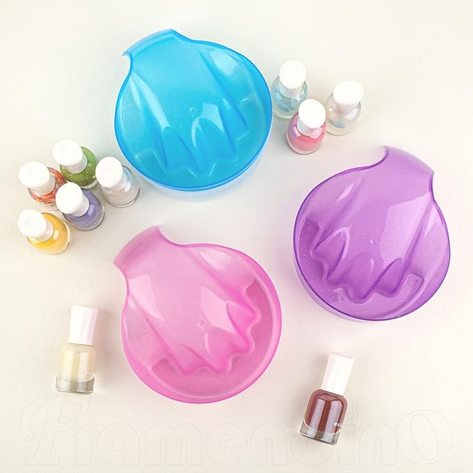Framendino, 4 Pack Hand Cuticl Nail Soaking Bowl Manicure Dip Bowls for Polish Care Colors