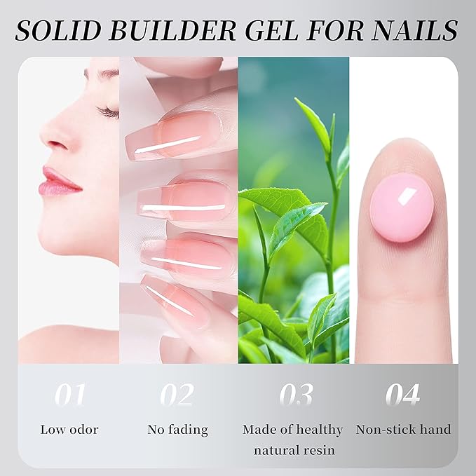 AIJIMEI 4in1 Nail Extension Builder GelNon-stick Hand Building Nail GelClear HardGel for Nails Extension Gel DIY Home GelManicure(Clear 15ml/0.5fl.oz)