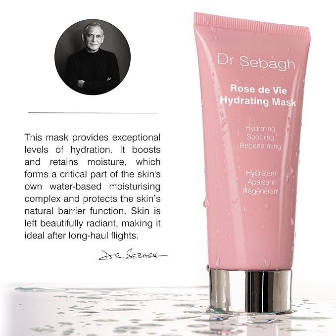 Dr Sebagh Rose de Vie Hydrating Face Mask (3.38 fl oz) - Collagen-Rich Moisturizing and Hydrating Mask for Face - Skin Care Face Mask for Dewy, Glowing Skin