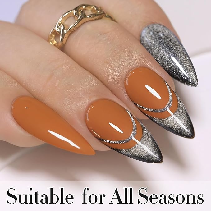 Double Rhythm Gel Polish 15ML Jelly Sheer Pastel Light Milky Color Pearl White Bottle 1 PC 0.5 OZ Full Size Nail Art Salon at Home (Brown Nude-D1447)