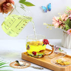 Nuanchu 4 Sets Flower Glass Tea Cups - Image 4