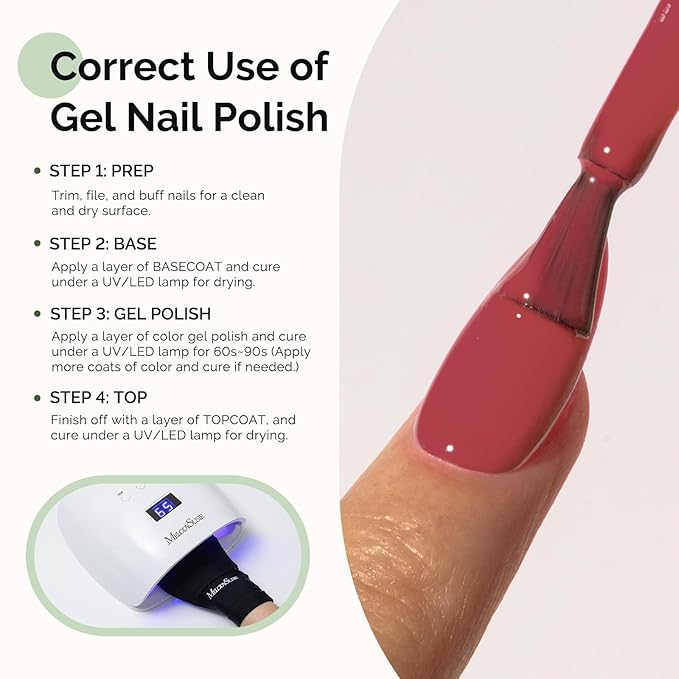 MelodySusie Hema Free Gel Nail Polish, 0.5 Fl Oz Thick Rosy Brown Gel Polish, Non-Toxic, Long Lasting, Soak Off UV Nail Polish, Manicure Nail Design Salon DIY Nail Art at Home K1464