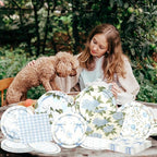 60Pcs Floral Plates and Napkins-Blue White Party Supplies Vintage Flower Tea - Image 2