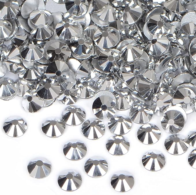 2880PCS Art Nail Rhinestones Non Hotfix Glue Fix Round Crystals Glass Flatback for DIY Jewelry Making with one Picking Pen (ss3 2880pcs, Labrdor)