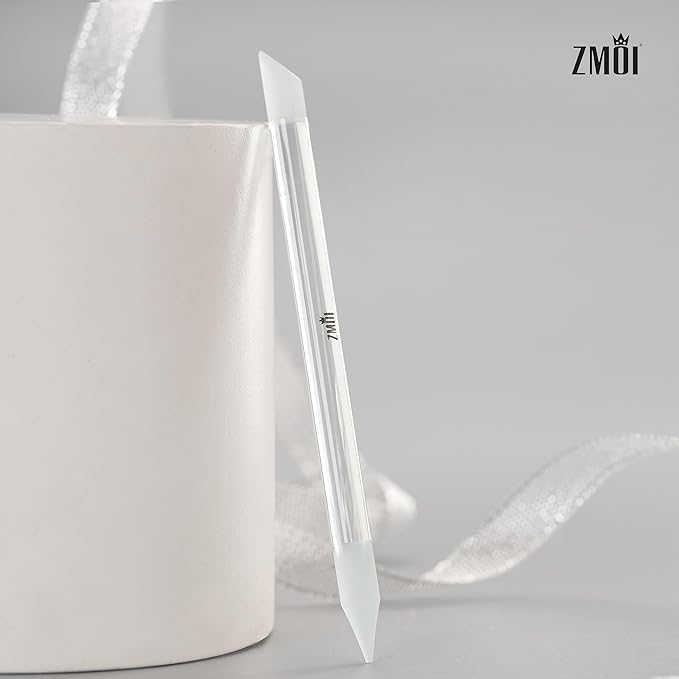 Glass Cuticle Pusher - Durable Crystal Glass Manicure Stick - Dual Ended Nail Cuticle Pusher - Professional Nail Care Must Have