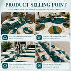 2 Pack Teal Cheesecloth Table Runner 17x108 Inch Boho Rustic Semi Sheer Gauze - Image 7