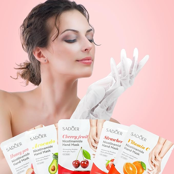 48 Pcs Fruits Beauty Hand Mask Bulk Hydrating Hand Moisturizing Gloves Mask for Spa Kit Skincare Gift Beauty Kits for Women