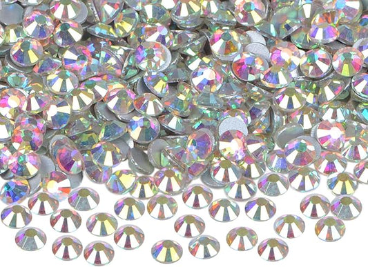 2880PCS Art Nail Rhinestones Non Hotfix Glue Fix Round Crystals Glass Flatback for DIY Jewelry Making with one Picking Pen (ss8 2880PCS, Crystal AB)