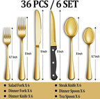 36 Pcs Gold Silverware Set - Image 2