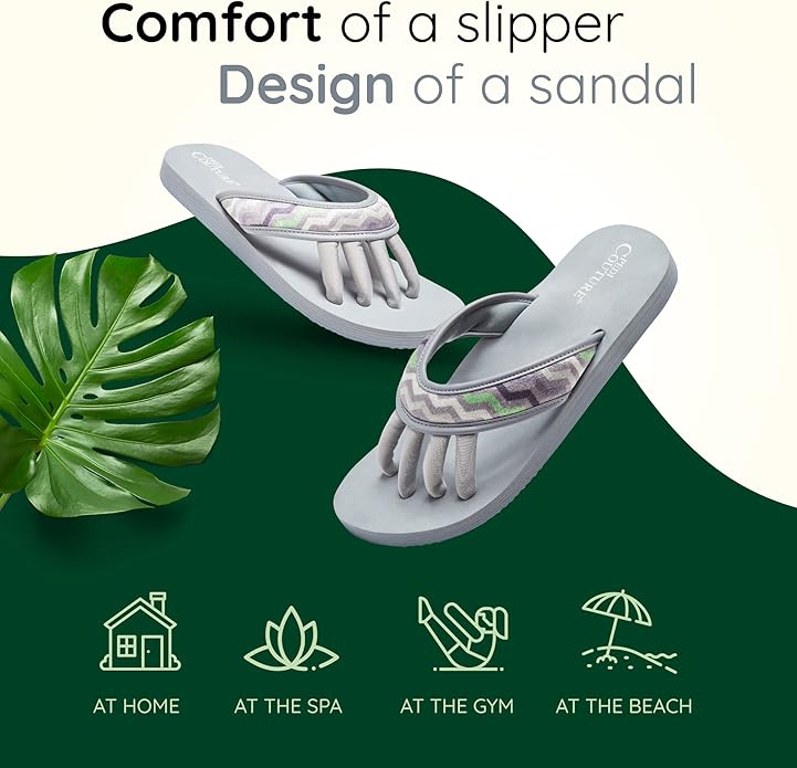 Pedi Couture Pedicure Sandals with Built In Toe Separators for Women - Comfortable Spa Style Flip Flops for Home, Salon, Yoga & Gym Use