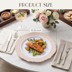 60pcs Pink Plastic Plates - Image 4