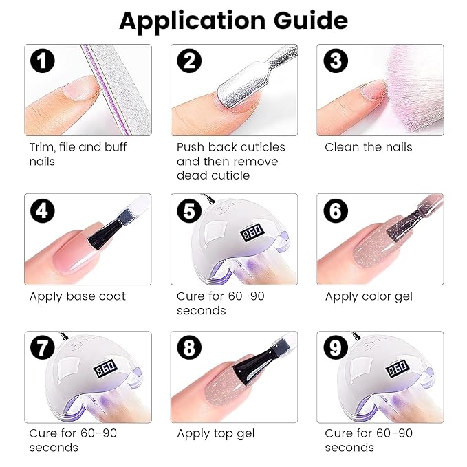 RARJSM Glitter Rubber Base Gel Nail Polish Nude Melon Pink Rubber Base Rainbow Iridescent Shimmer Brush on Quick Extend Builder Hard Gel Soak Off Curing Requires 15ml Salon Home French Manicure