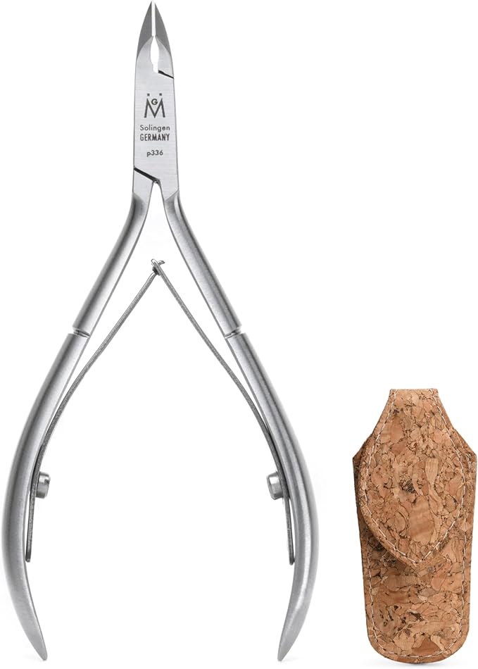 GERMANIKURE Luxury Cuticle Nipper in Cork Case, Double Sharpened, Ethically Made in Solingen Germany