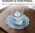 Linen Coasters for Drinks, 4.5 inch, Marine | Absorbent Linen Drink Mats - Image 5