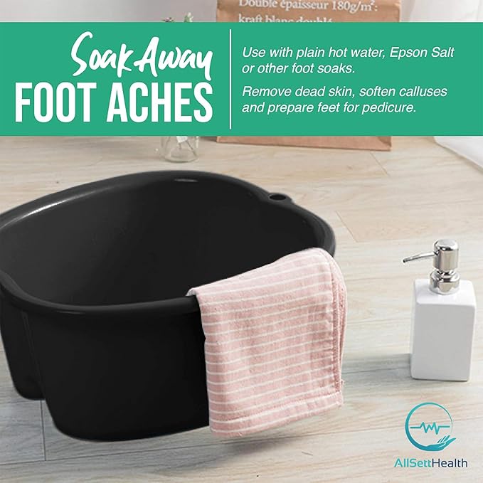 Foot Soaking Bath Basin – Large Size for Soaking Feet | Pedicure and Massager Tub for at Home Spa Treatment | Callus, Fungus, Dead Skin Remover