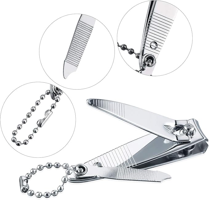 Bememo 12 Pcs Stainless Nail Clippers Set Fingernail Clippers and Toenail Cutter Tool Set, Men, Women, Elder, Home Travel Salon Care