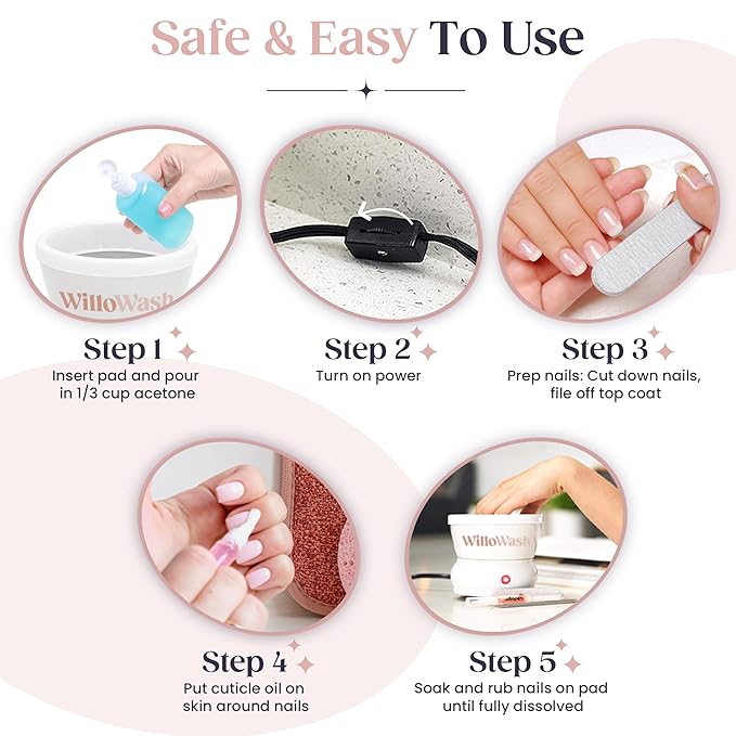 Willowash Electric Nail Soaking Bowl and Willopad Refills Bundle