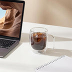 Aurzen 2 Pack Double Walled Glass Coffee Mugs - Image 7