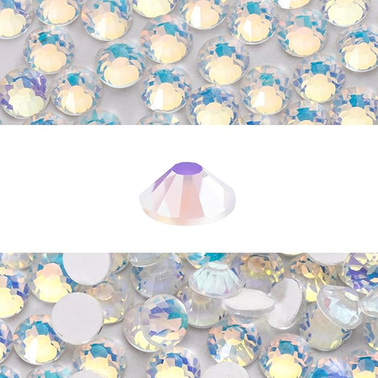 Novani 3000 Pieces Flatback Rhinestones Glass Round Gems F-White Crystals for Nail Art DIY Crafts Clothes Shoes,SS20,4.6-4.8mm