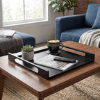 MyGift 16 Inch Matte Black Metal Large Serving Tray - Image 7