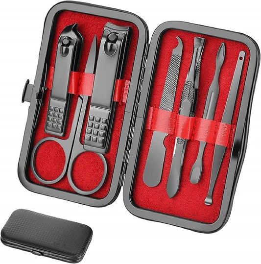 Manicure Set 7 PCS Nail Clippers Kit, Bafezoze Mens Grooming Kit, Initial Christmas Stocking Stuffers for Men Boys Letter K