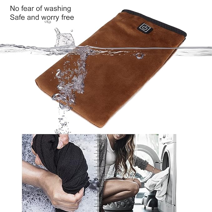 Heated Gloves,3 Settings Electric Heated Mittens Gloves for Hand, Hand Warmer Gloves for Spa Hand Care Women Beauty Nail Art Manicure (Brown)
