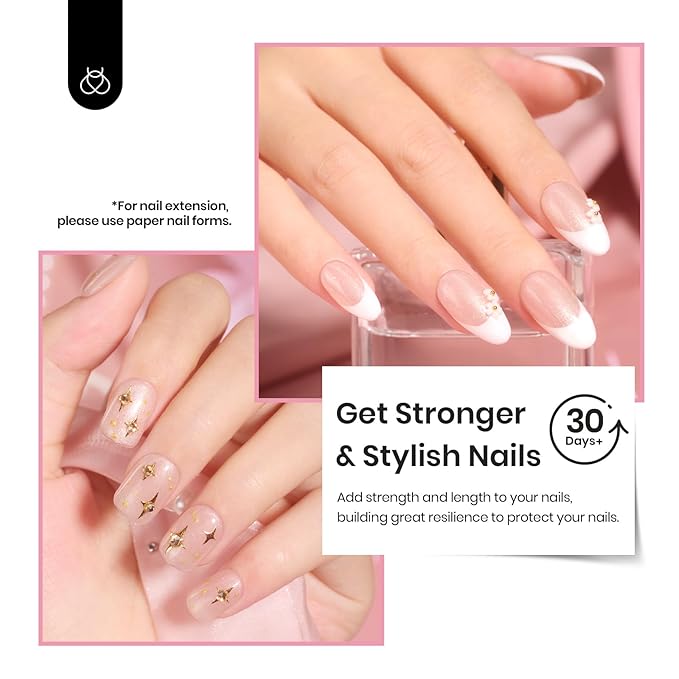 Beetles Builder Gel for Nails HEMA Free-Twilight Gilding Glitter 0.5 oz 7 in 1 Nail Thickening Strengthening Building Apex for Beginner DIY Salon at Home,Nude Builder Nail Gel, UV & LED Lamp Needed